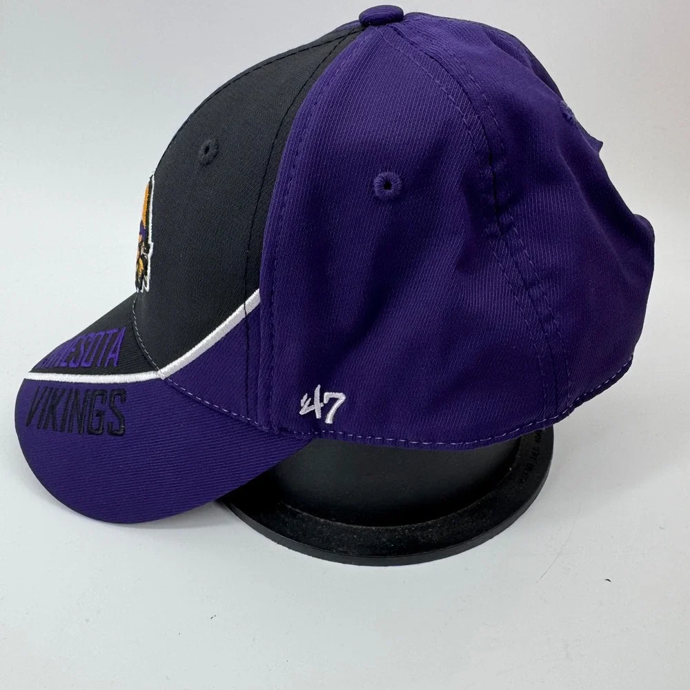 Minnesota Vikings 47 Brand NFL Hat Purple‎ Black Adjustable OSFA Baseball Cap